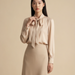 Tie-Neck Long Sleeve Blouse