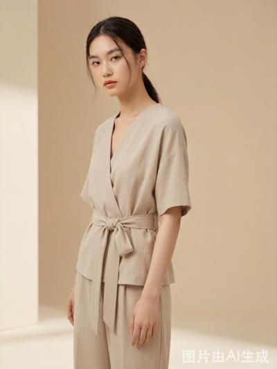 V-Neck Tie-Waist Set