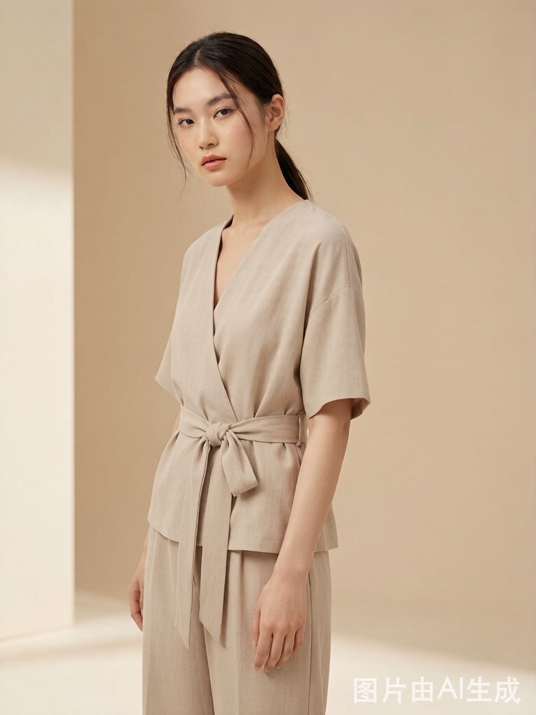 V-Neck Tie-Waist Set