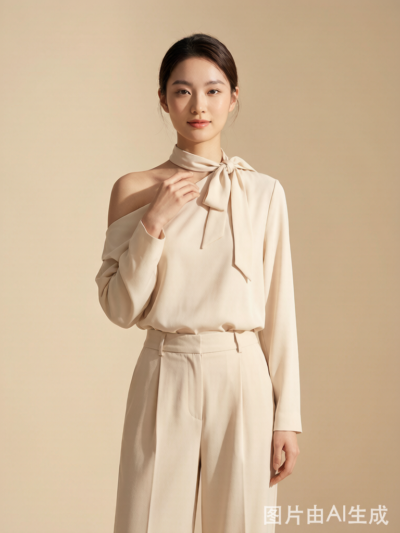 Asymmetric Tie-Neck Top