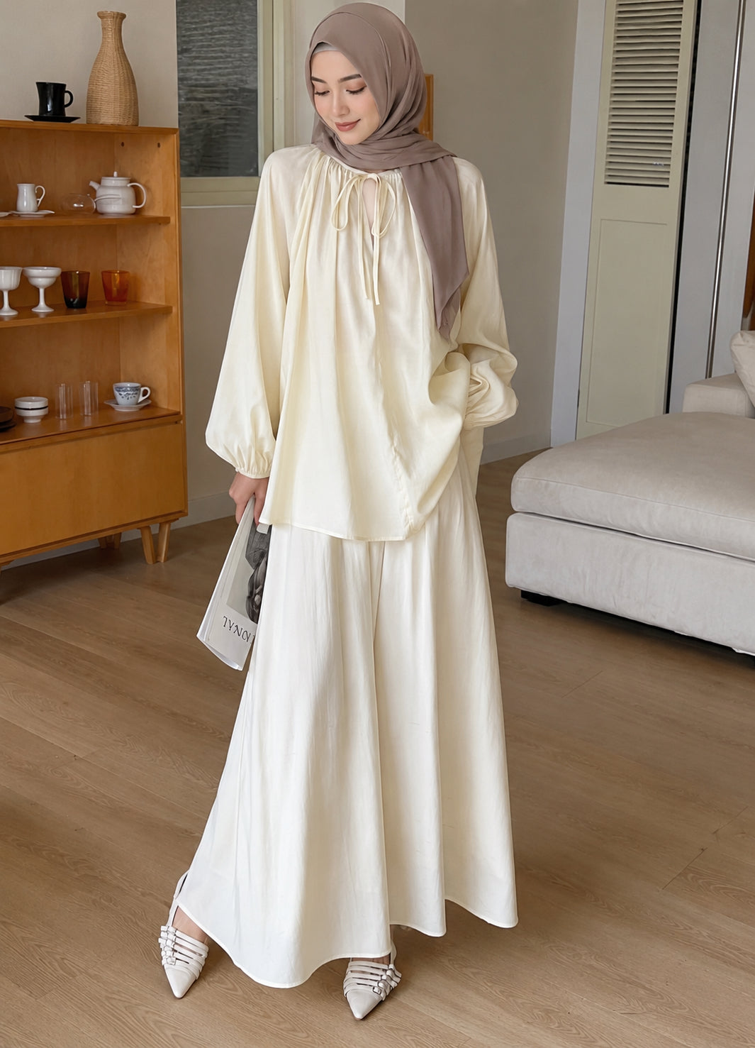 Flowy Tie Long Skirt Set