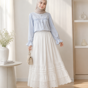 French Lace Collar Bow Blouse Long Sleeve Loose Fit Top